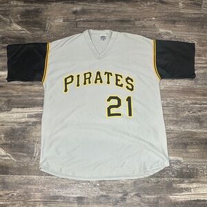 Pittsburgh Pirates #21 Jersey XL Gray Black Y2K Baseball GUC